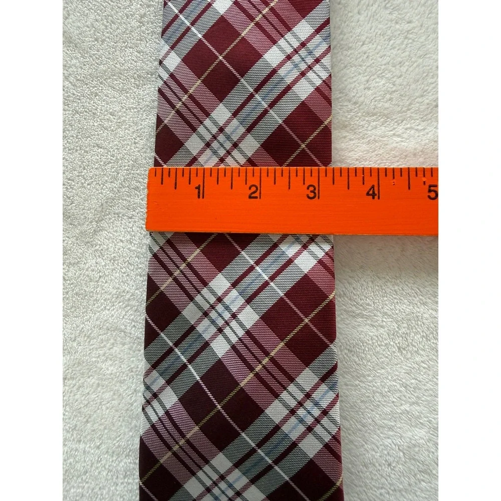 JOS. A. BANK Signature Collection Silk Tie Burgundy Plaid Stripes‎ Business